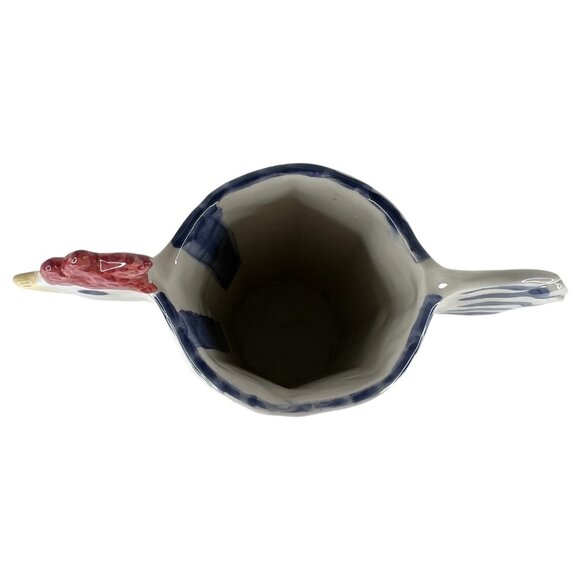 Gritter & Von Noord Rooster & Pear Pitcher Vase Signed Ceramic Hand Painted 11.5 - Picture 9 of 9